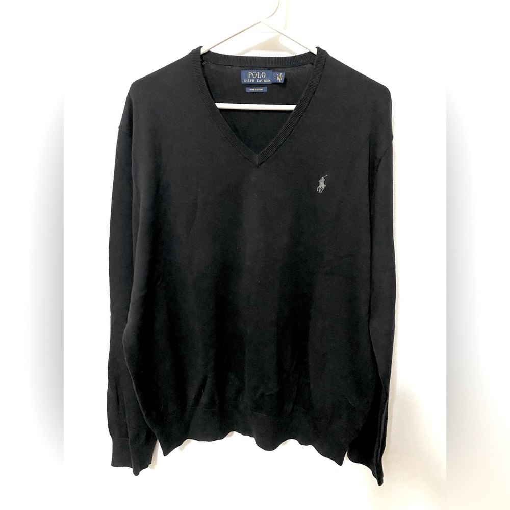 Polo by Ralph Lauren Black V-Neck Sweater